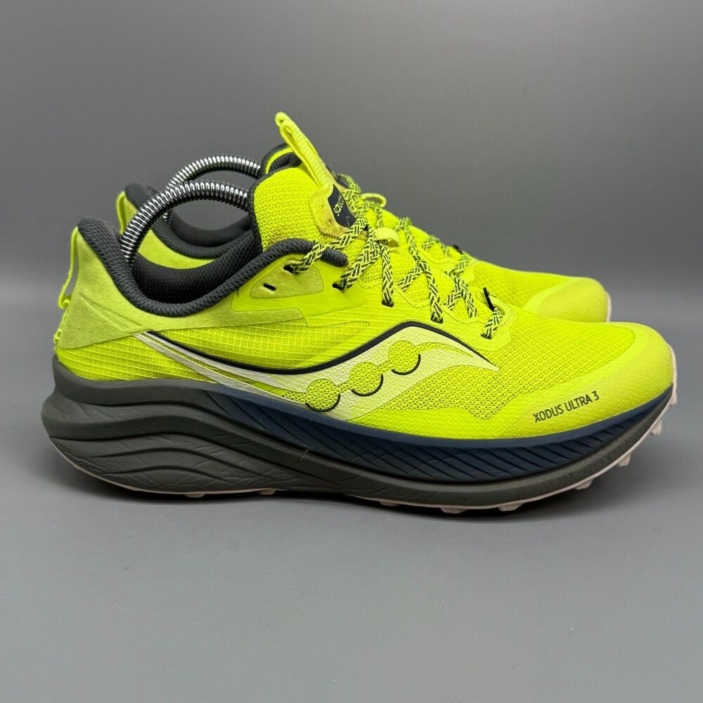 Saucony Xodus Ultra 3 Men's 8 Citron Yellow Athletic Trail Running Sneakers